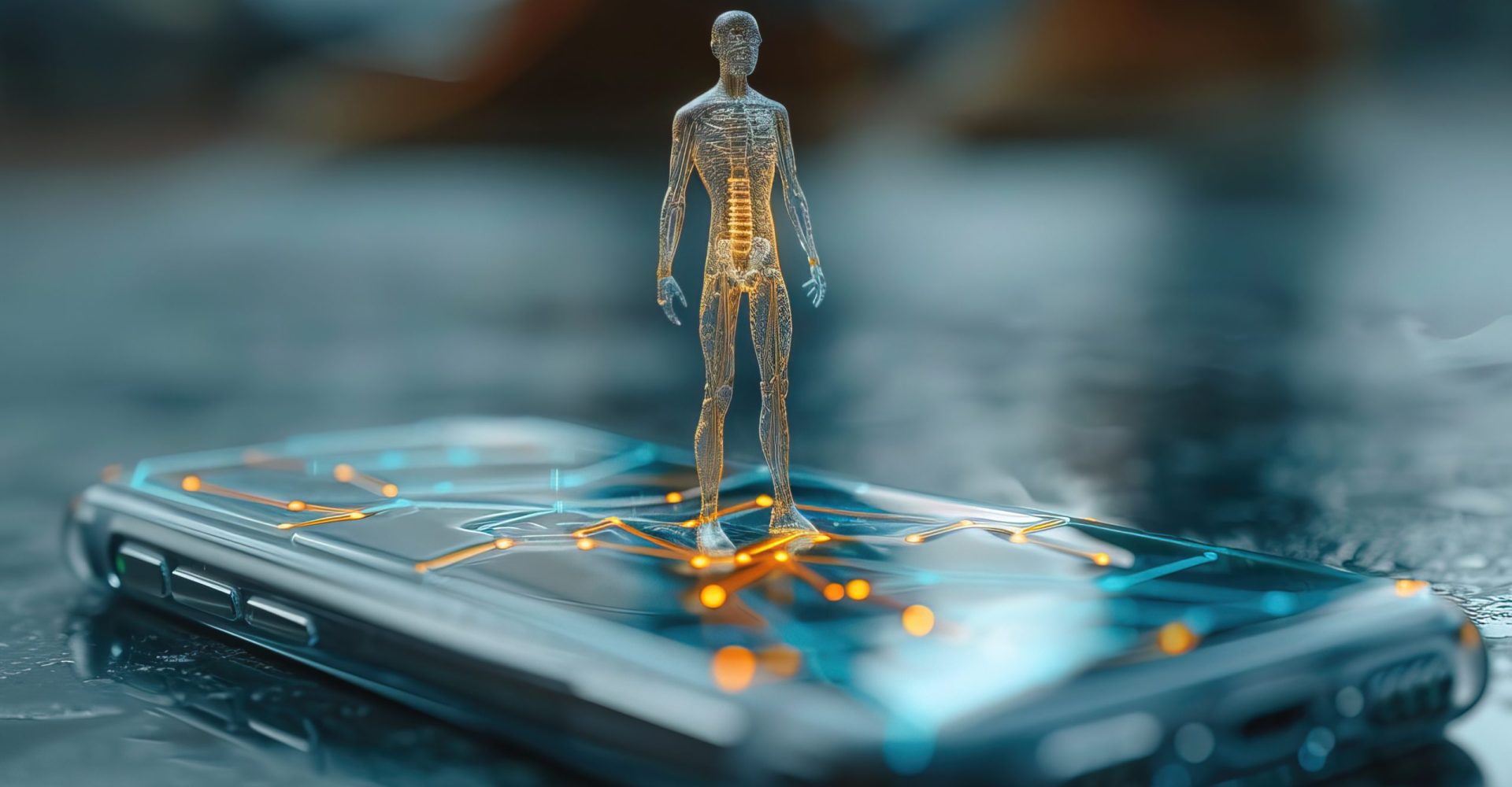 3d character emerging from smartphone