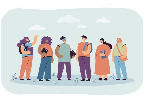 Teen school friends vector illustration[1]