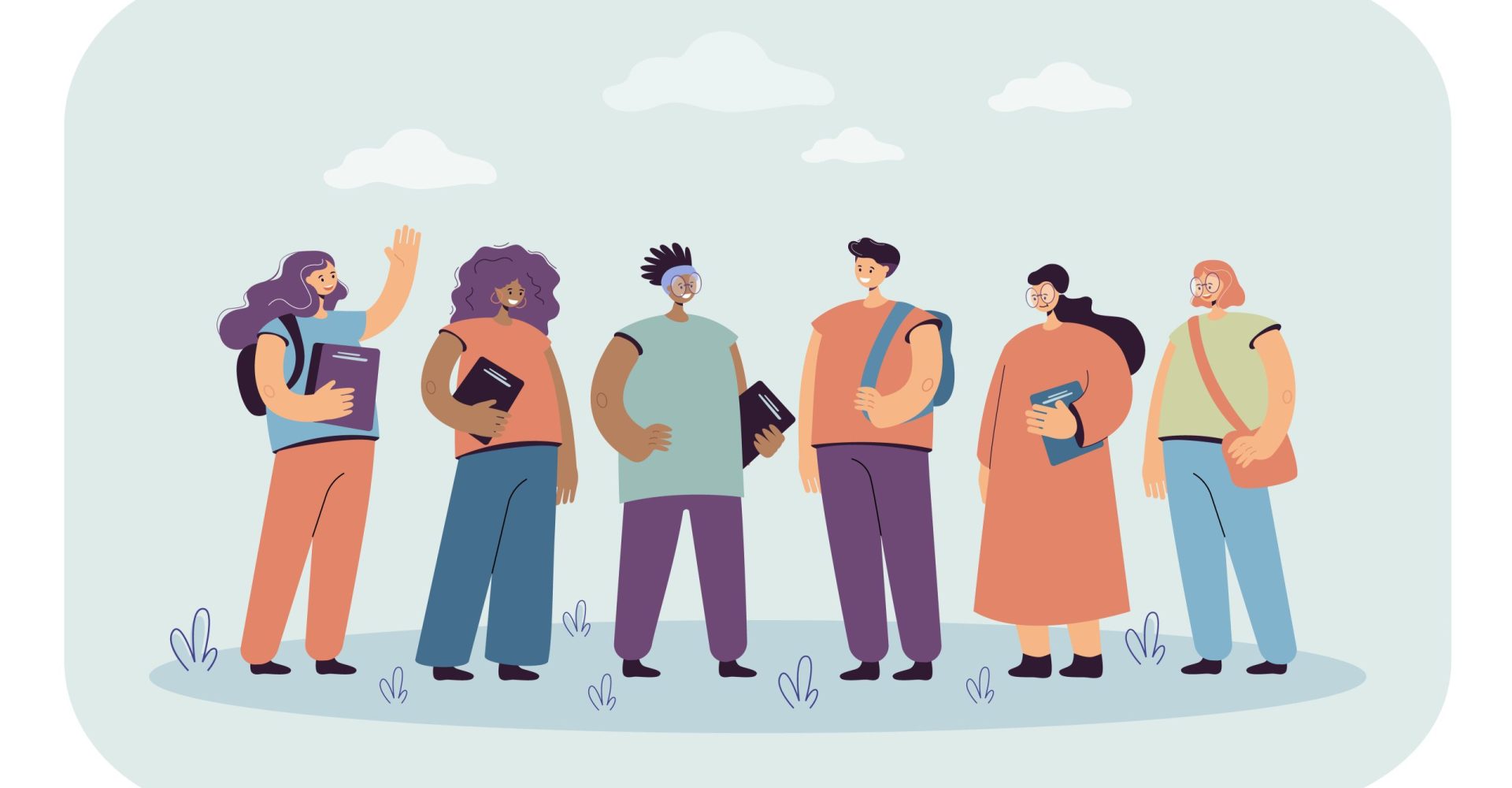 Teen school friends vector illustration[1]